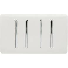 Gold Electrical Outlets & Switches Trendi Switch 4 Gang 2 Way Double Plate Rocker Light White