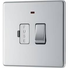 Electrical Outlets BG Chrome 13A Switched Fused connection Unit with Neon Grey