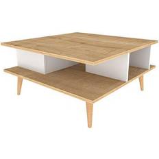 Blue Coffee Tables Decorotika Akya Modern Natural Coffee Table 89x89cm