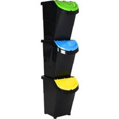 VidaXL Waste Disposal vidaXL Stackable Waste Bins with Lids 3