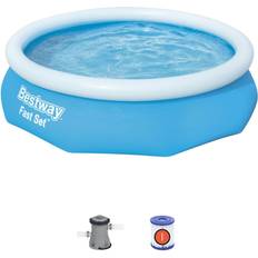 Inflatable Pools Bestway 10' x 30" Fast Set Inflatable Above Ground Swimming Pool w/ Filter Pump 22 Blue 22