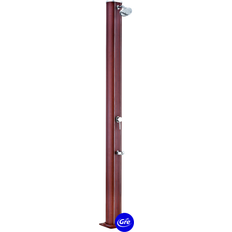 Gre Douche Solaire 32L Ronde Aspect Bois Avec Rince Pieds