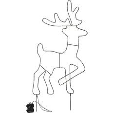 Timer Julelamper Star Trading Cupid Ren 88 cm Sort Julelampe