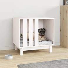 vidaXL White, 60 Solid Wood Pine Dog House Dog Cage Pet House Cabin Multi Colours/Sizes