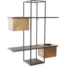 Dkd Home Decor Shelves Dkd Home Decor Black Metal Copper 2 Book Shelf