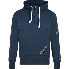 Champion hoodie zip Champion Half Zip Asymmetric Pocket Logo Navy Blue Hoodie