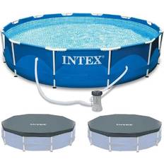 Swimming Pools & Accessories Intex 12'x30" Metal Frame Swimming Pool with Pump & 2 Pool Cover 74.1