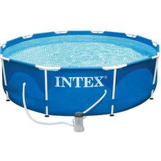 Freestanding Pools Intex 10ft x 30in Metal Frame Above Ground Swimming Pool Set with Pump 49 Blue 49