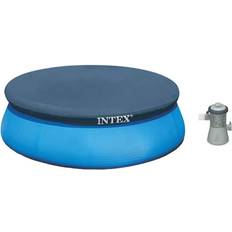 Pools Intex 8 ft. x 30 in. Easy Set Inflatable Above Ground Swimming Pool with Pump and Cover