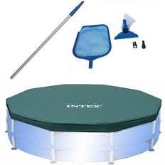 Swimming Pools & Accessories Intex Swimming Pool Maintenance Kit with Vacuum and Pole & 10’ Round Pool Cover