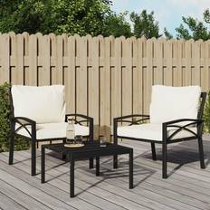 Rattan Sintetico sedie da giardino vidaXL Sedia Da Giardino Con Cuscini Sabbia 68x76x79 cm Acciaio