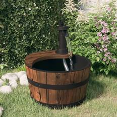 vidaXL Gartenbrunnen Pumpe 28x28x34,5 Massivholz