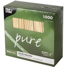 Rørepinde træ Papstar Bambus Rørepinde Pure 15 cm 1000 Stk Kagedekoration