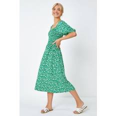 Dusk Ditsy Floral Print Shirred Dress