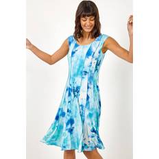 Roman Floral Print Stretch Panel Dress