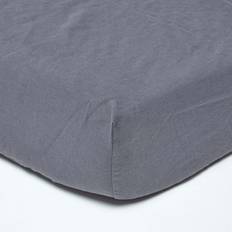 Textiles Homescapes Linen Extra Deep Fitted Bed Sheet Grey (274.32x)