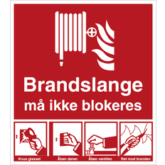 Brandslange Brandslange må ikke blokeres