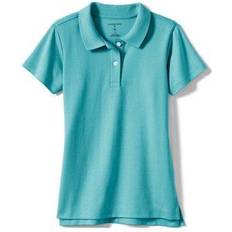 Tops Lands' End Lands End School Uniform Girls Short Sleeve Feminine Fit Interlock Polo Shirt