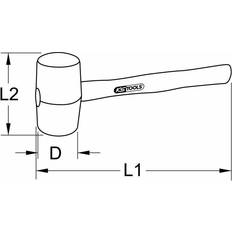 Marteaux KS Tools Maillet 140.5222 310 95 560 Bois Hickory Marteau en caoutchouc