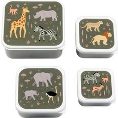 A Little Lovely Company Babyverzorging A Little Lovely Company Snack Box Set Savanna 4st