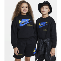 Nike Black Sweatshirts Nike Kids' Sportswear Icon Fleece Oversized Sweatshirt Black