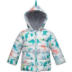Rokka&Rolla Baby Boys' Fleece Hooded Puffer Jacket Gray Textured Gray Textured