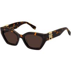 Cateye solglasögon Tommy Hilfiger Monogram Cat-Eye Sunglasses HAVANA One