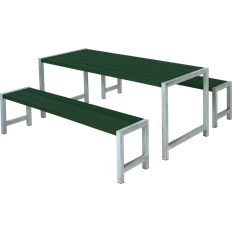 Plus Plankengarnitur 186 cm 1 Tisch und 2 Bänke Grün