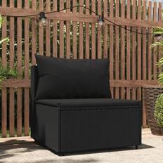 Rattan Sintetico Divani Modulari vidaXL Centrale da Giardino con Cuscini in Polyrattan Nero mxl 70528 Divano Modulare