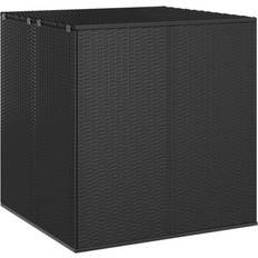 Rotin Synthétique Boîtes de rangement pour decks vidaXL Garden Cushion Box Pe Rattan Black 100x97.5x104 cm