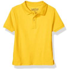 Gold Polo Shirts Children's Clothing Nautica Boys Big School Uniform Short Sleeve Pique Polo Gold