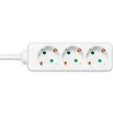 3 udtag schuko Deltaco Stikdåse m/3 udtag 3m