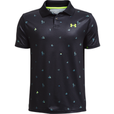 Svarta Pikétröjor Barnkläder Under Armour Performance Rodeo Polo, Black/Lime, Golf Top