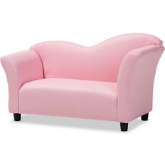 Paw Patrol Sitting Furniture Baxton Studio Felice Modern and Contemporary Pink 2-Seater Loveseat