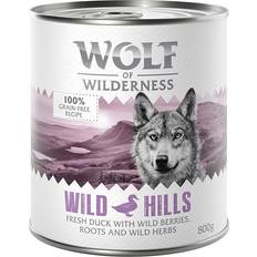 Wolf of Wilderness Adult 12 x 800 g Umido Single Protein Per Cane - Wild Hills - Anatra