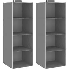 Gris Armoires vidaXL Etagères Suspendues de Rangement 2 pcs 4 Niveaux Gris Armoire