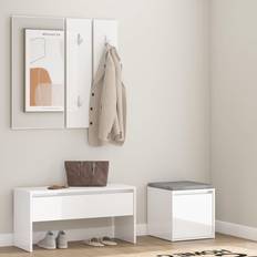 Wardrobe set vidaXL High white Hallway Set Wardrobe