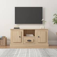 Rattan TV-borde vidaXL 100x35,5x45 konstrueret træ sonoma-eg TV-bord