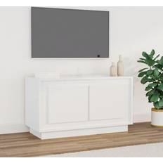 Tv bänk vit 80 cm vidaXL vit högglans konstruerat TV-bänk 80x35cm