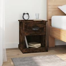 vidaXL Cabinet Smoked Bedside Table