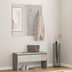 vidaXL Hallway Furniture Set Concrete Grey Wardrobe