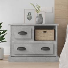 vidaXL Cabinet Concrete Bedside Table