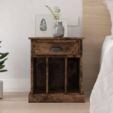 vidaXL Cabinet Smoked Bedside Table