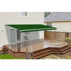 Green Window Awnings Aleko Motorized 16x10 Feet Retractable Awning Sunshade