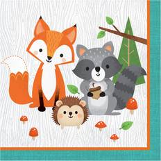 Orange Paper Napkins Creative Converting Wild One Woodland Animals Napkins, 48 ct