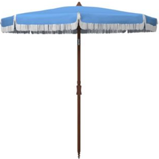 Best Parasols & Accessories Safavieh Outdoor Estonia 6.5-Foot Tilt Fringe Beach Umbrella