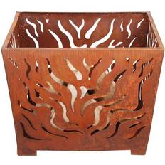 Fancy Flames Rusty Firebasket Medium Brown