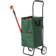 Green Garden Bags Gardenised Steel Leaf Patio Storage Cart on Wheels, Green