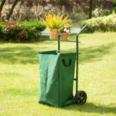 Garden Bags GlitzHome 40.5"H Garden Cart With Leaf Trash