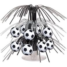 Beistle Black/Silver/White Soccer Ball Cascade Centerpiece-1 Pc, 71/2-Inch, 54098